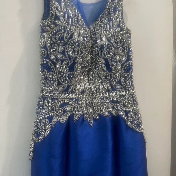 Navy with silver accent dress women’s - Picture 2 of 6